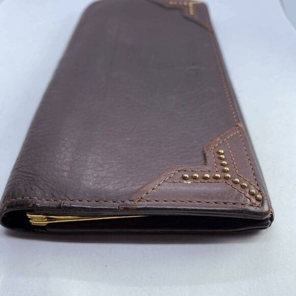 Authentic Yves Saint Laurent YSL Brown Leather Long Slim Wallet - Picture 11 of 13